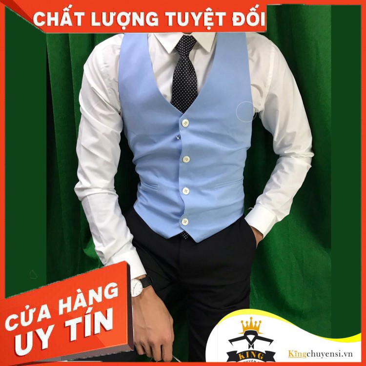 Áo gile nam TPHCM - KINGCHUYENSI - Áo gile Công Sở đẹp dành cho Trung Niên, Màu Đen, Trắng, Xám, Đỏ có bigsize, size lớn