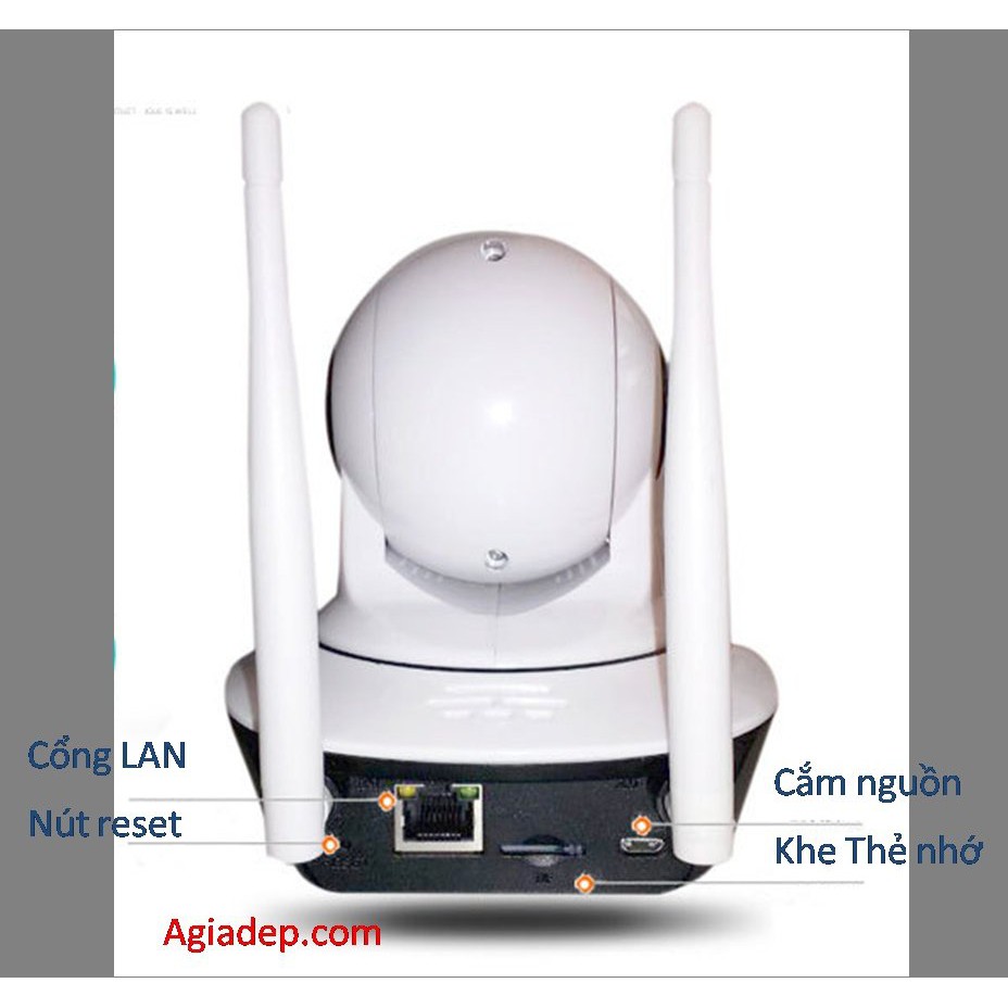 Camera an ninh wifi 2 râu xoay 360 Agiadep (Loại tốt - phần mềm Camhi) | WebRaoVat - webraovat.net.vn