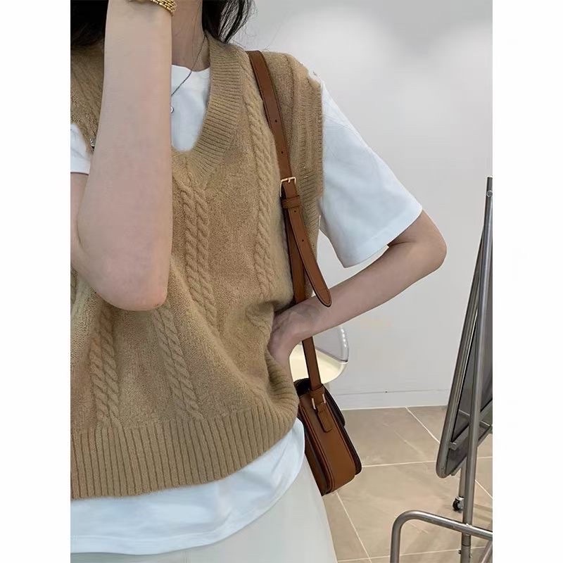 Áo gile len vặn thừng vừa 11113 CHERRYCOCO | BigBuy360 - bigbuy360.vn