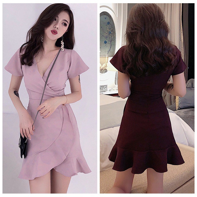 Đầm nữ cổ chữ V gợi cảm thời trang | BigBuy360 - bigbuy360.vn