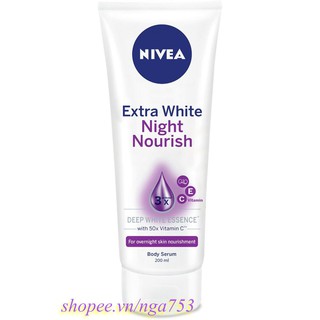 Serum Dưỡng Thể Nivea 200ml Trắng Da Ban Đêm - 89122, shop 99k Cung Cấp Và Bảo Trợ.