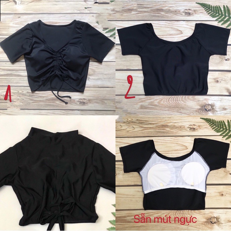 8 Mẫu Áo Crtop Tay Ngắn Sẵn Mút Ngực Nữ Bơi Lẻ /Áo Tập/ Thể Thao Free size 40/60 Ký | BigBuy360 - bigbuy360.vn