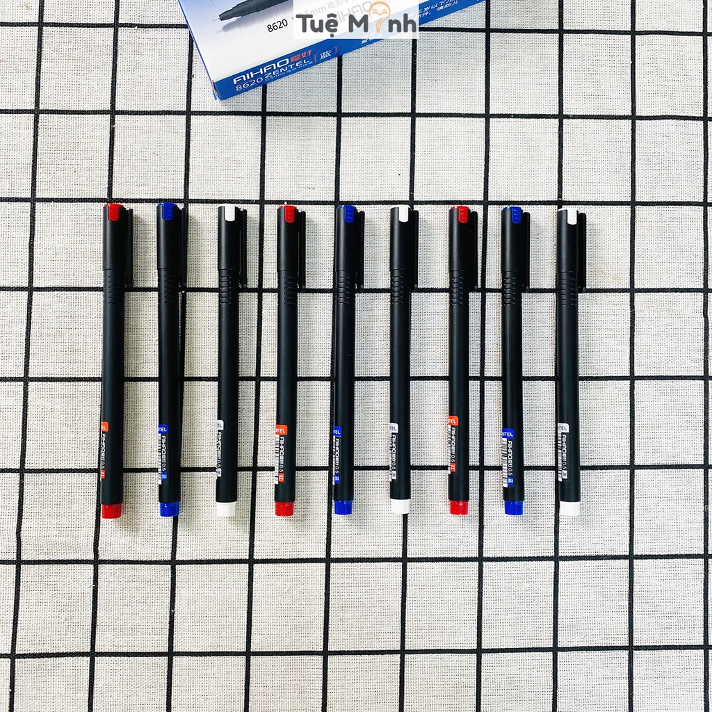 Bút mực gel 0.5mm Aihao mực đen/ xanh/ đỏ B45 Zentel bút ngòi kim viết nét đẹp trơn tru