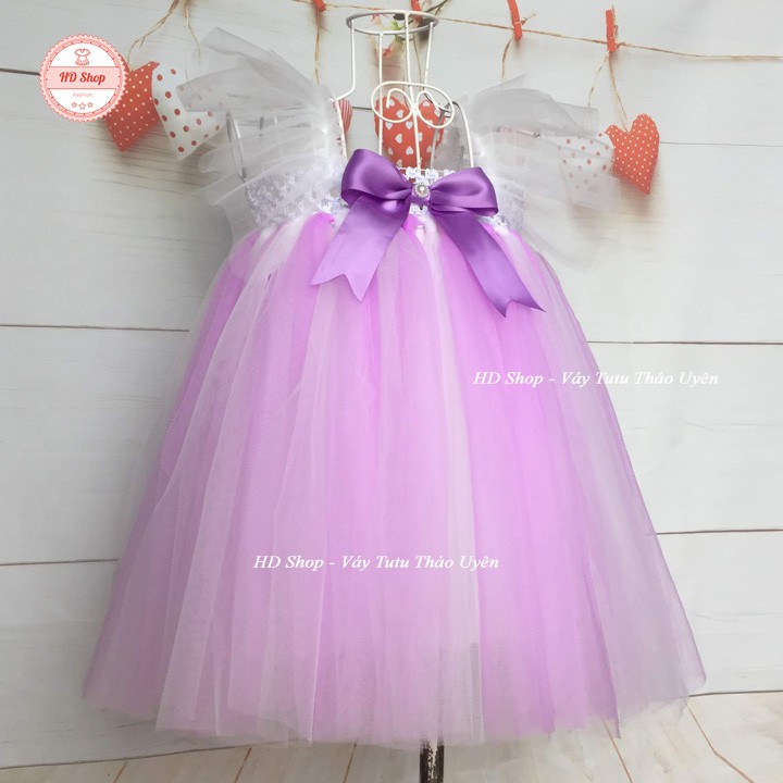 Váy Cánh Tiên ❤️FREESHIP❤️ Váy cánh tiên tím violet phối trắng cho bé gái