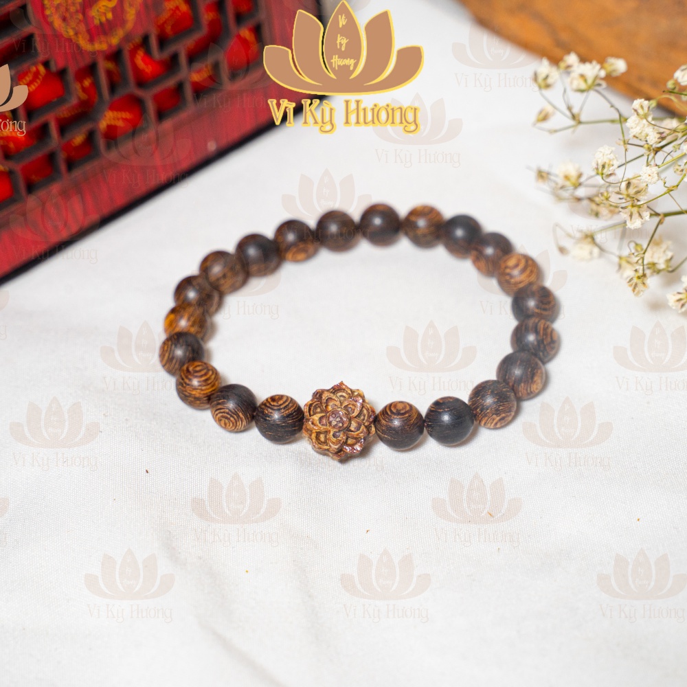 Vòng tay trầm hương sánh chìm mix hoa sen , vĩ kỳ hương, 100% hàng tự nhiên cam kết đổi trả nếu hàng kém chất lượng | BigBuy360 - bigbuy360.vn