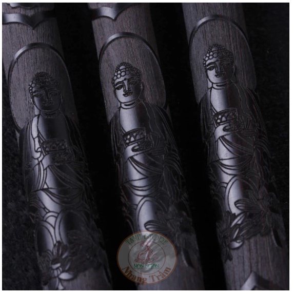 Bộ Ba Món Bằng Gỗ Mùn gồm Hộp lớn+Đế cắm nhang + Ống khắc CNC cao cấp - Đường nét tinh sảo, tiện lợi sử dụng- Tanu Store