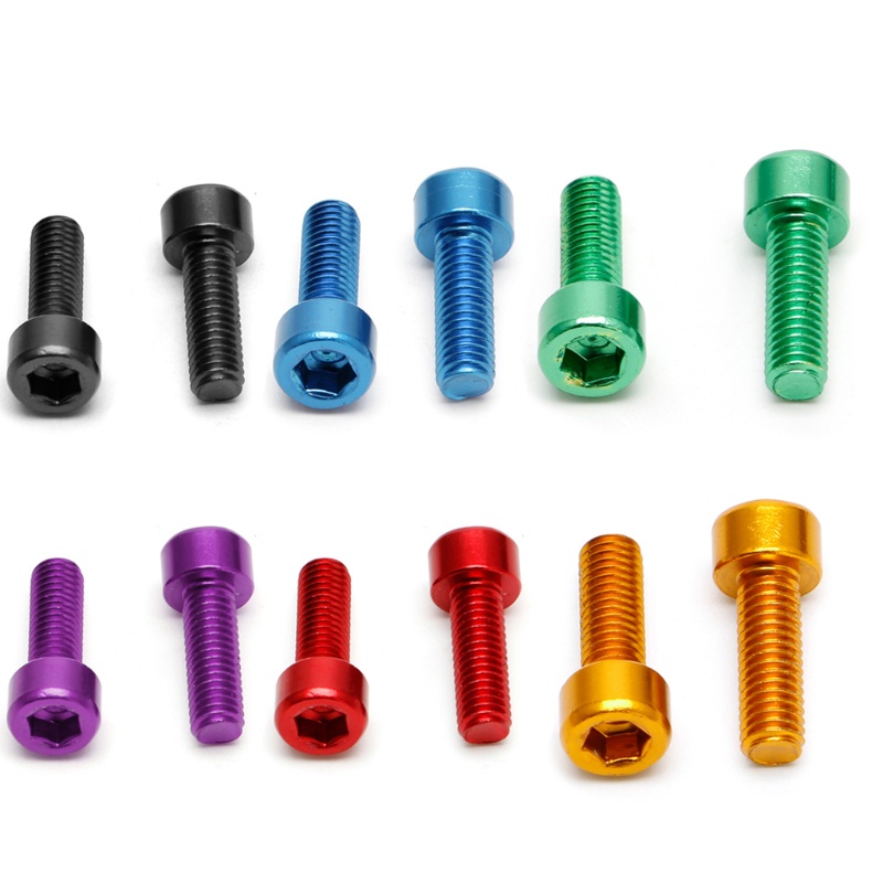1 Cặp Bu Lông M5 Đầu Lục Giác Bằng Hợp Kim Nhôm Dành Cho Xe Đạp