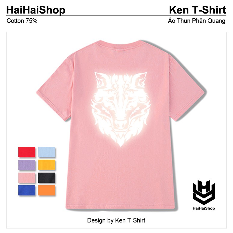Áo Thun Phản Quang Chó Sói Hoa Văn Cotton 75%,Form Rộng Unisex,Nam Nữ Đẹp Ken T-Shirt. | BigBuy360 - bigbuy360.vn