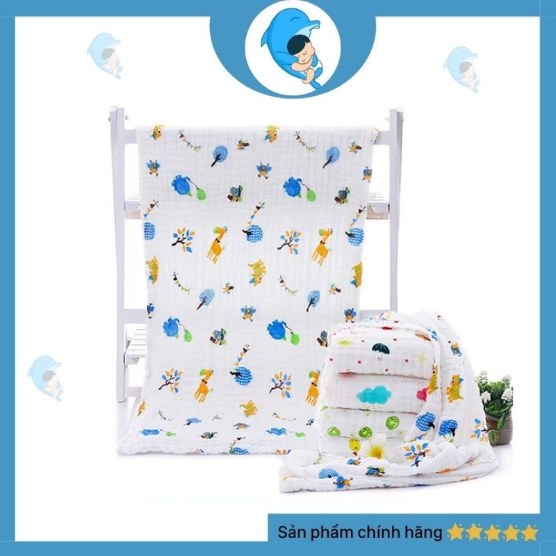 Khăn Tắm Xô Nhăn Cho Bé 6 Lớp, Mềm Mại, Siêu Thấm, Kích Thước 110*110cm