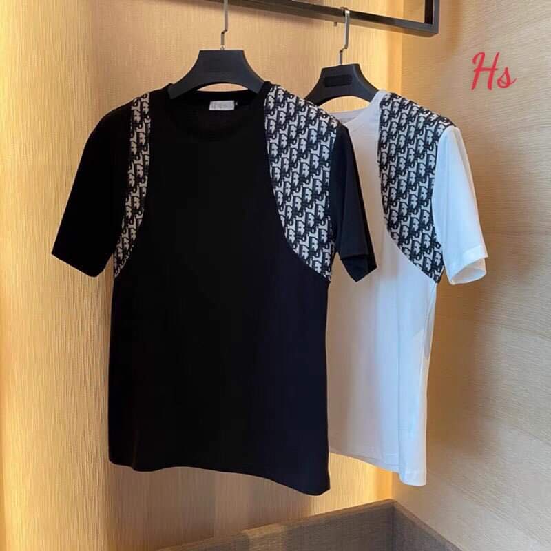 Áo thun phối vai dio, chất cotton, nam nữ đều mặc được, có ảnh thật