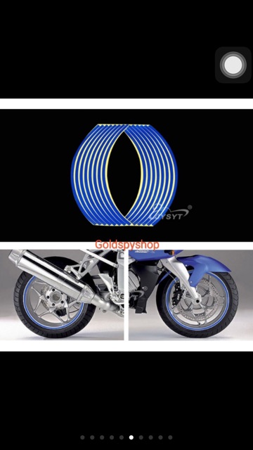 Bộ Decals Tem Dán Vành Phản Quang Dán Chỉ Mâm Xe Máy Ô tô 18 Inch