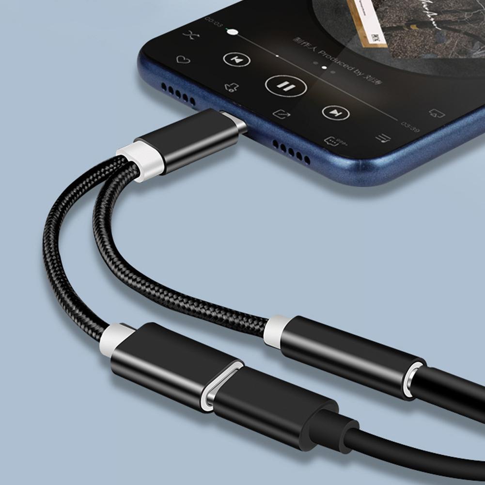 |P00312991|-Bộ sạc 2 trong 1-Type-C sang Tai nghe USB C Jack cắm âm thanh-Bộ chuyển đổi đầu nối cáp cho Mobile SD