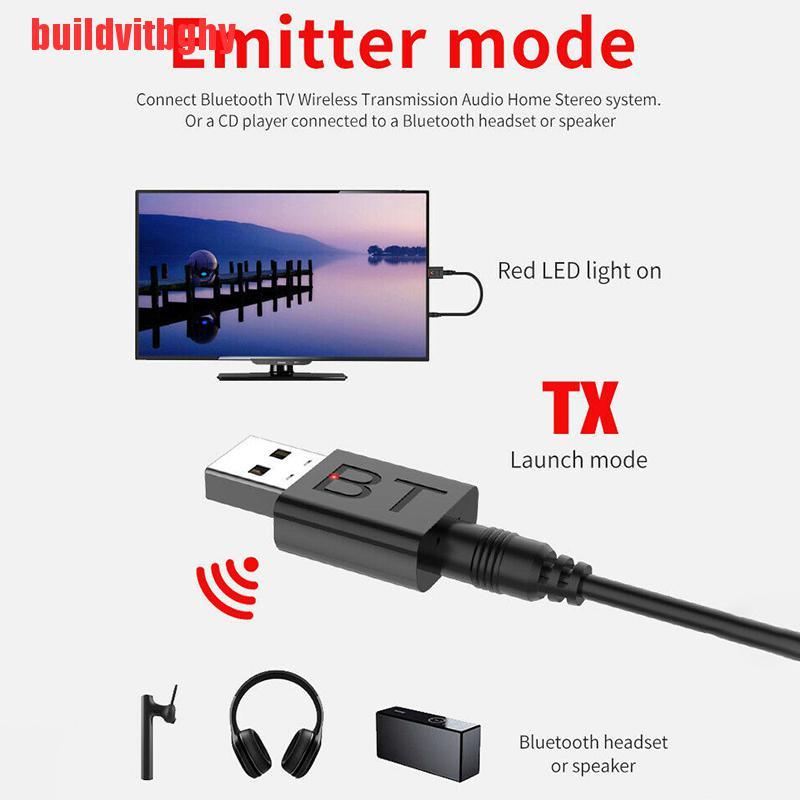 (Mua-Code) Usb Bluetooth 5.0 Audio Adapter For Tv Pc Auto Speaker