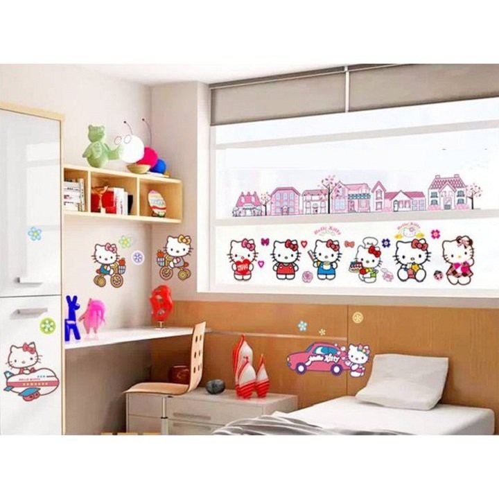 Decal dán tường hình Hello kitty cho bé