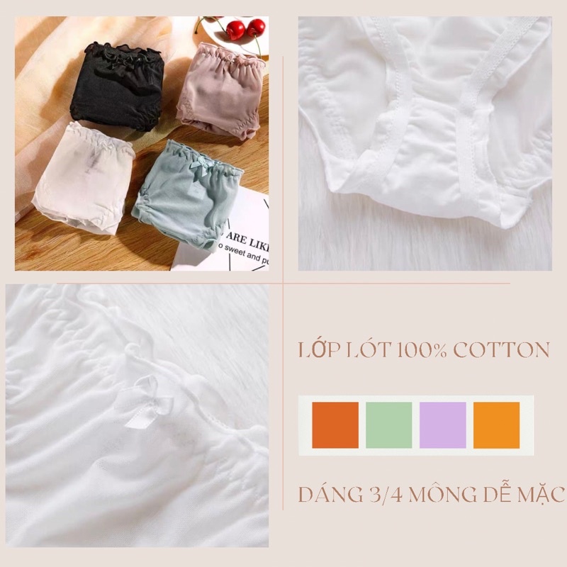Quần lót ren sexy Peach Bra chất liệu ren xuyên thấu thoáng khí quyến rũ lớp lót cotton thấm hút | BigBuy360 - bigbuy360.vn