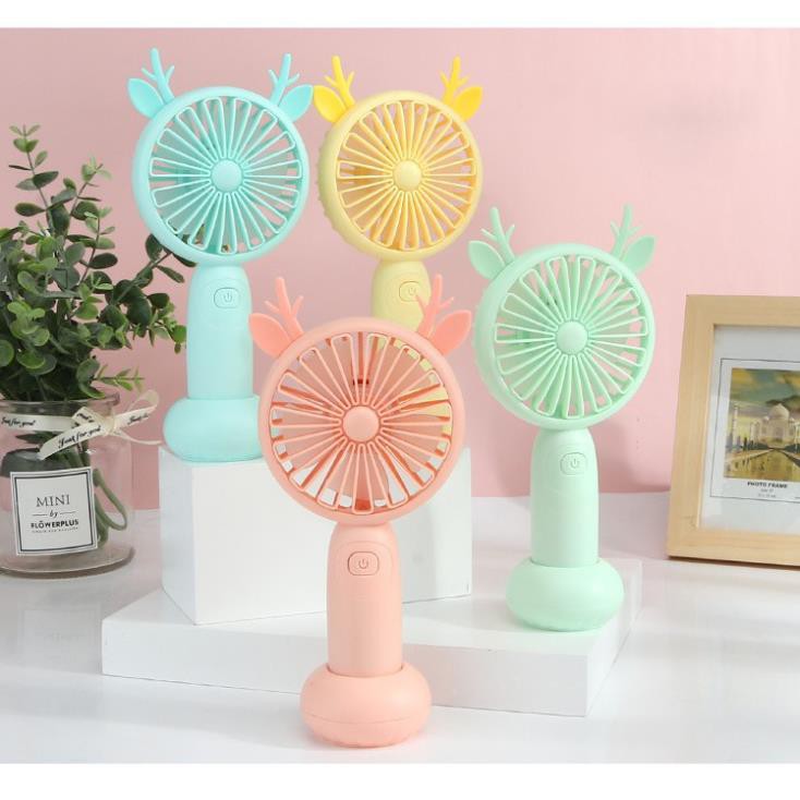 Quạt mini cầm tay 5 Cánh chính hãng DianDi Hình thú dễ thương pin sạc ,Có đế để bàn,đèn led 2165 | BigBuy360 - bigbuy360.vn
