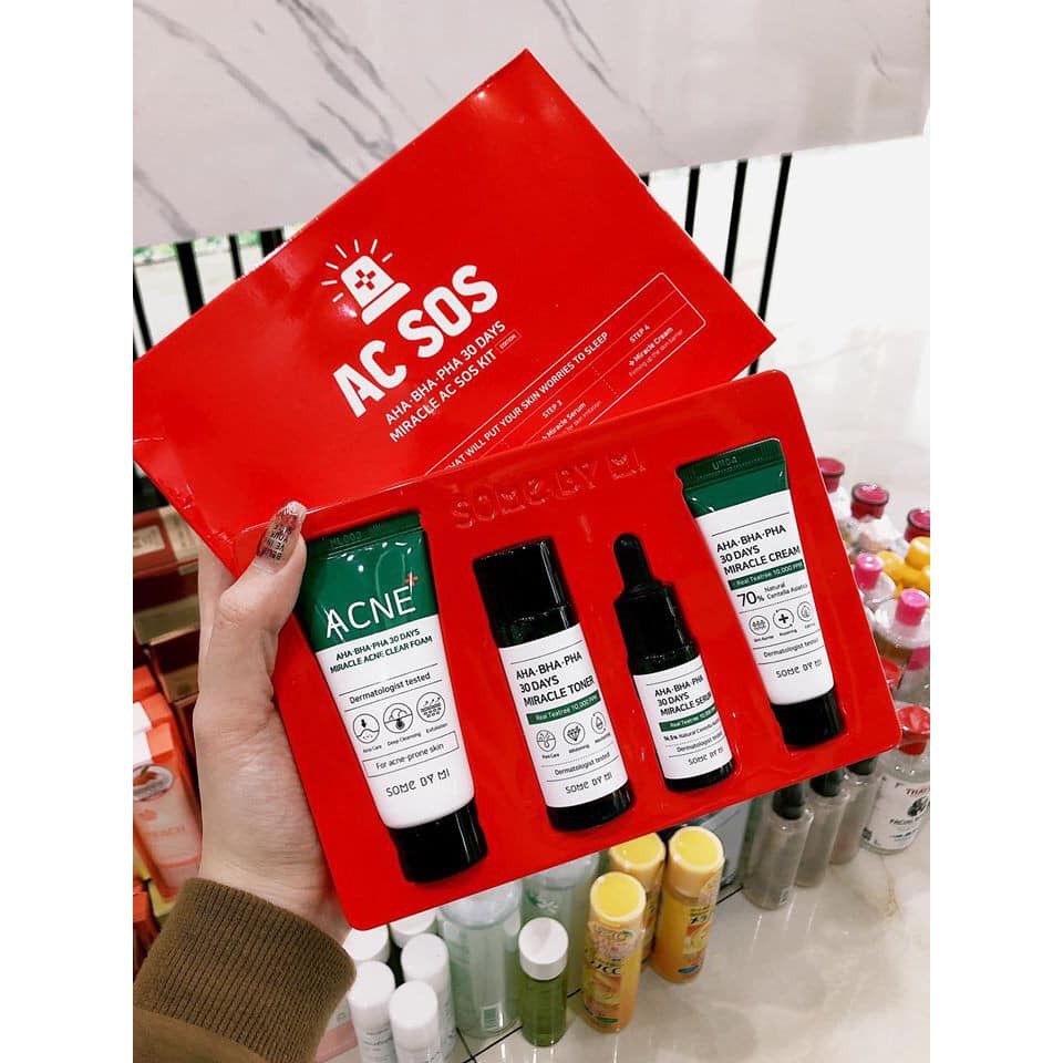 SET 4 MÓN TRỊ MỤN 𝐒𝐎𝐌𝐄 𝐁𝐘 𝐌𝐈 𝐀𝐂 𝐒𝐎𝐒 -𝐁𝐇𝐀-𝐏𝐇𝐀 30𝐃𝐀𝐘𝐒 𝐌𝐈𝐑𝐀𝐂𝐋𝐄 𝐊𝐈𝐓