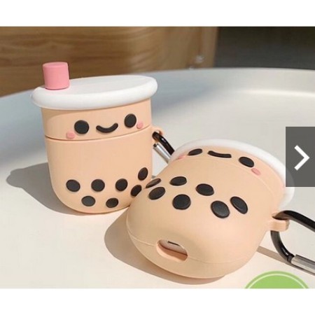 Case Silicon Trà sữa chân trâuVỏ bao Airpods 1 2 AirPod đựng tai nghe không dây i11 i12 i18 ... tặng kèm móc đeo