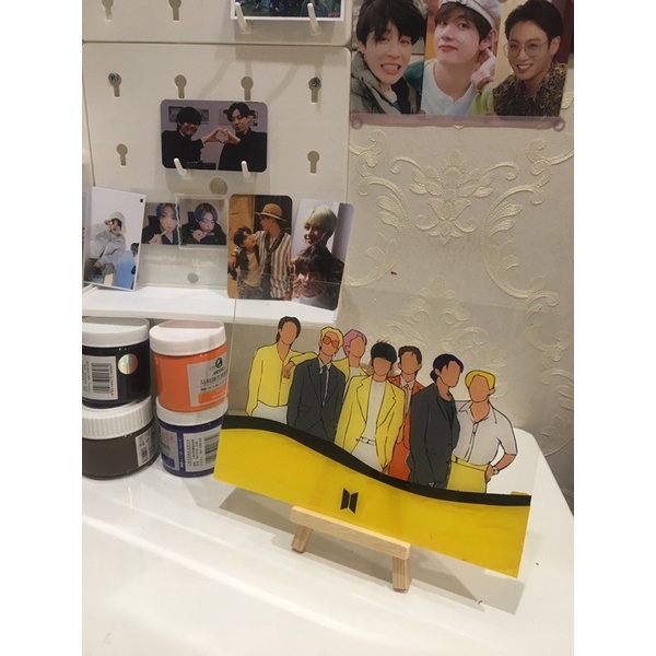 tranh kính tô màu mica BTS Butter (tặng kèm card bất kì, có giá đỡ) | BigBuy360 - bigbuy360.vn