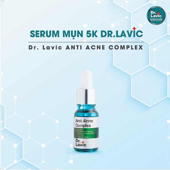 Serum dưỡng da Dr.Lavic Anti Acne Complex ngăn ngừa mụn trắng da thu nhỏ lỗ chân lông công nghệ USA  8ml DR906