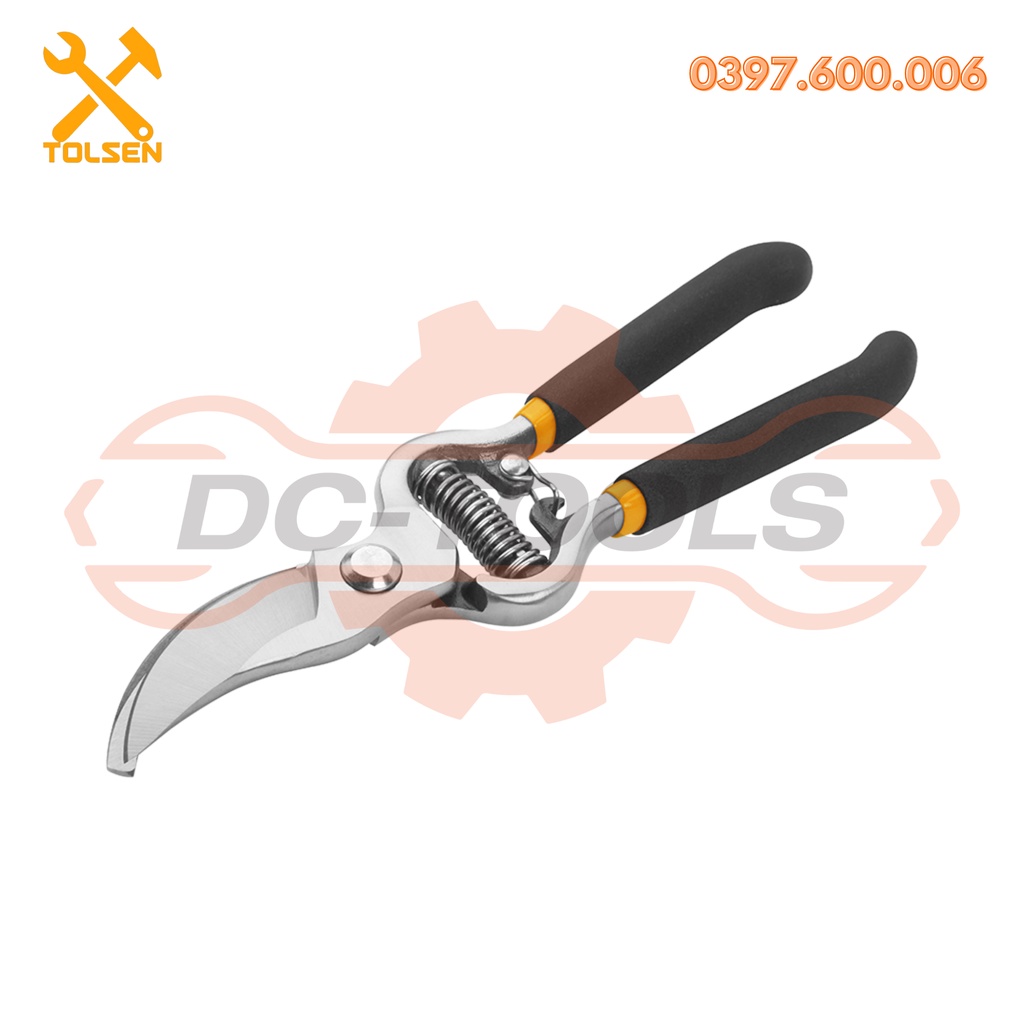 KÉO CẮT CÀNH 31018 Kích thước: 8&quot;/200mm, Đường kính cắt 12mm Tay cầm nhúng DC-TOOLS