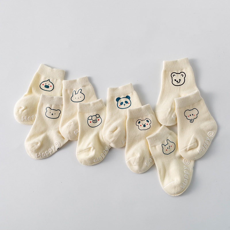 Vớ Cotton Cổ Cao Chống Trượt In Họa Tiết Hoạt Hình Dễ Thương Thời Trang Thu Đông Cho Bé