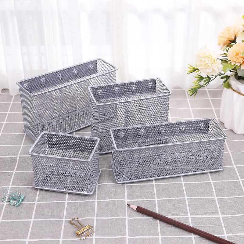 Giỏ lưới bền bỉ đựng đồ dùng/văn phòng phẩm gắn tủ lạnh/bếp/trường học