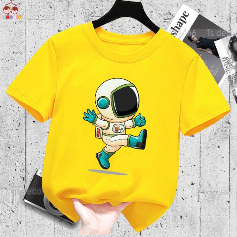 Áo thun trẻ em hình phi hành gia .áo cho bé từ 6kg-30kg.AL49.