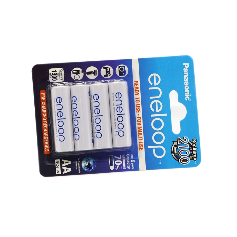 Combo 04 viên pin tiểu AA sạc lại Eneloop 1900mAh có thể sạc lại 2100 lần, có thể thay thế pin 1,5V