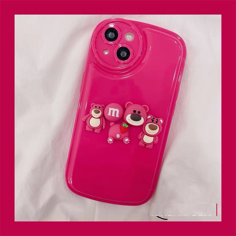 Ốp Điện Thoại Mềm In Hình Gấu 3D Cho Iphone 14Proax 13 pro max 12 pro max 11 pro max xs max xr x Hoạt Hình