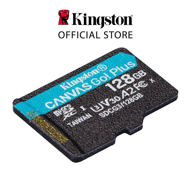 Thẻ nhớ Kingston Canvas Go Plus V30 MicroSD 128GB cho di động Android, camera, flycam và sản xuất video 4K SDCG3/128G