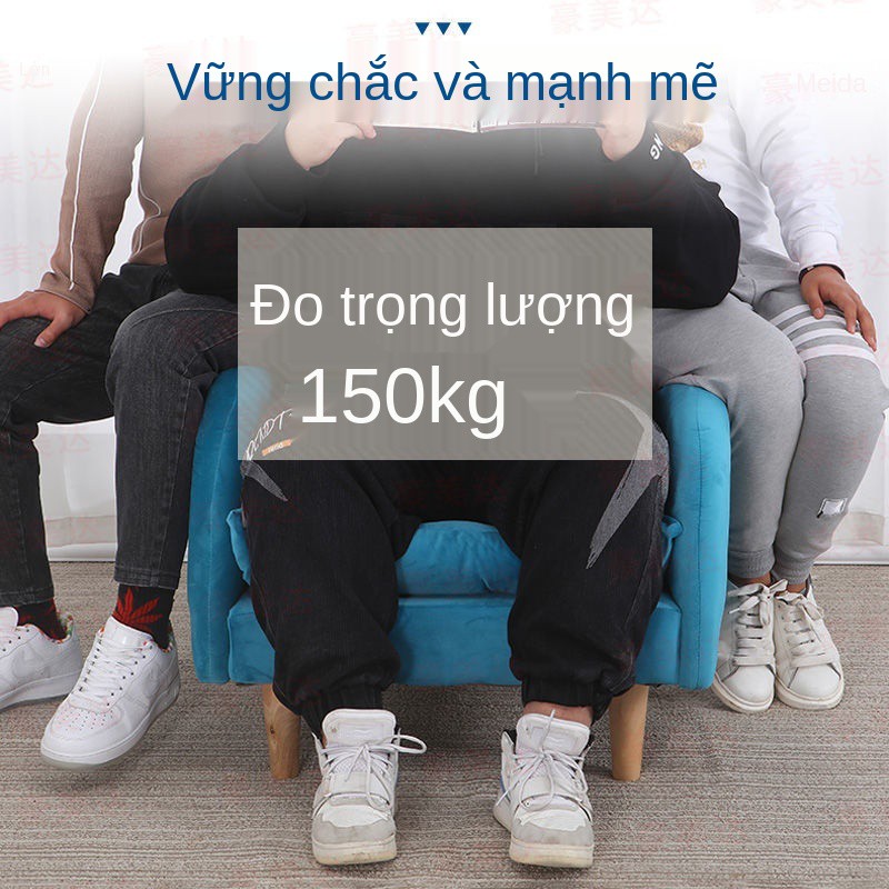 Giường sofa phòng khách đa năng căn hộ nhỏ có thể gấp lại đơn giản cho thuê tiết kiệm ngủ vải đôi lưới màu đỏ