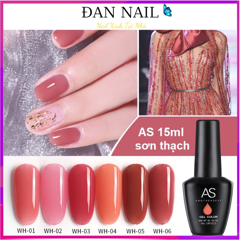 Sơn Móng Tay Thạch Trắng Nude Hồng Màu Đỏ Khói WH 15ML