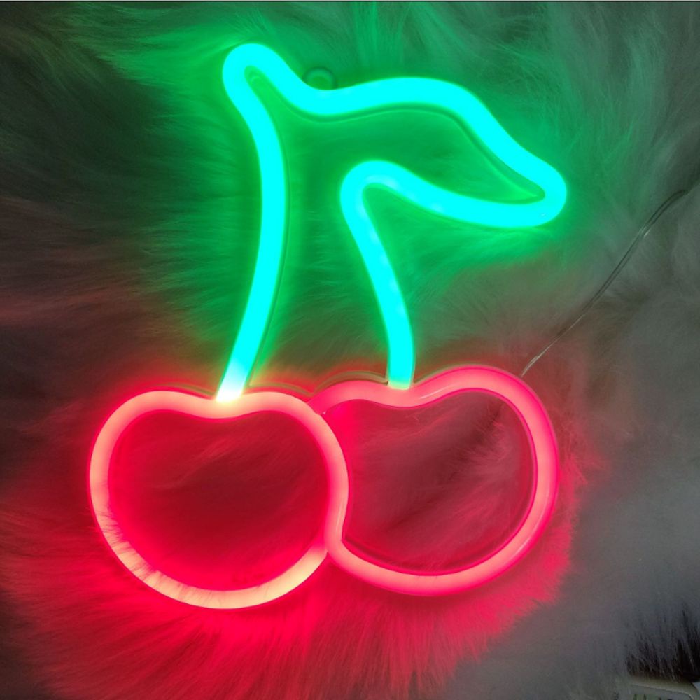 Đèn Neon Hình Quả Cherry Treo Tường Trang Trí Phòng Ngủ / Tiệc Cưới / Sinh Nhật