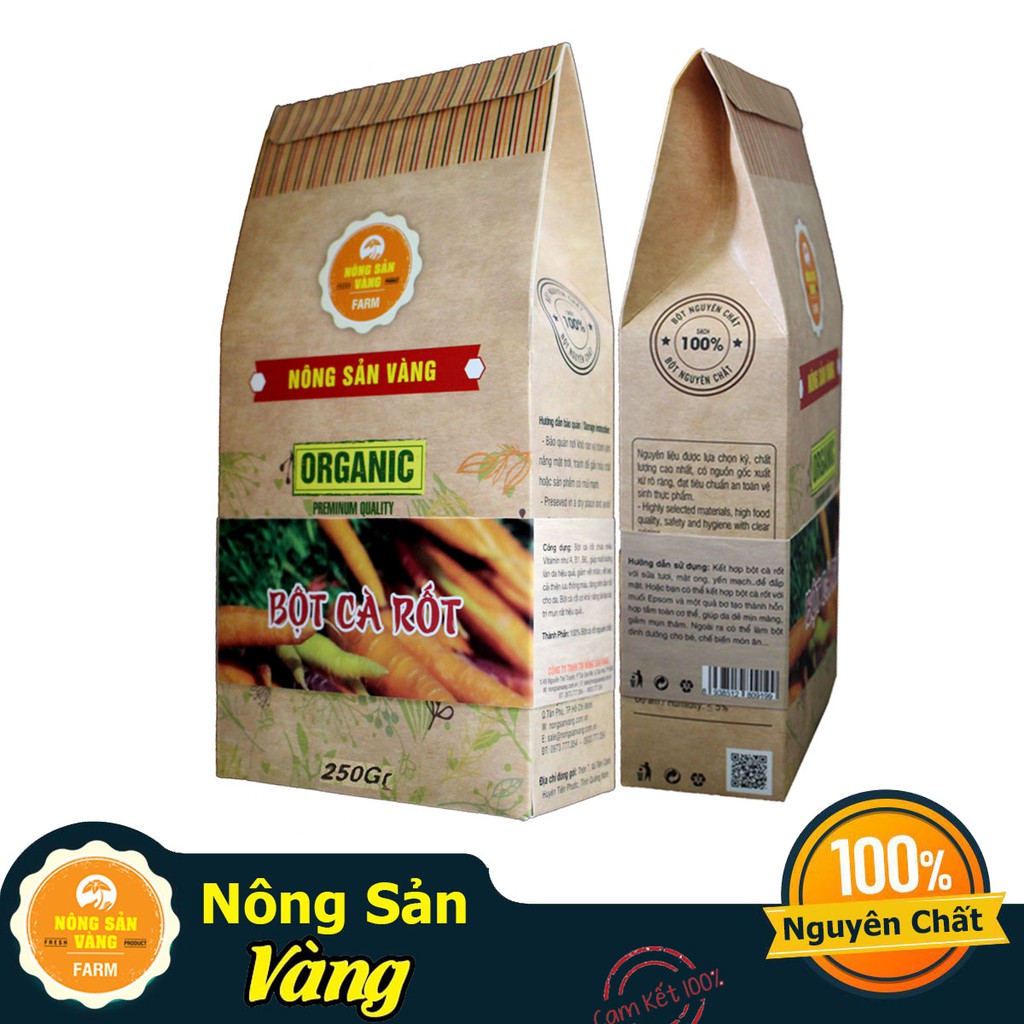 Bột Cà Rốt 250gr - Nông Sản Vàng
