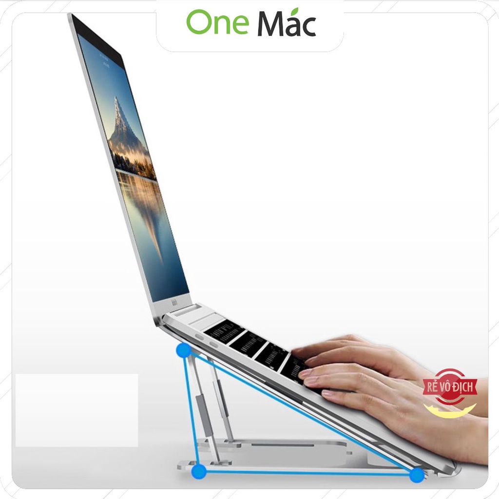 Giá đỡ Laptop, MacBook, Ultrabook  từ hợp kim nhôm điều chỉnh độ cao, chống mỏi cổ, đế tản nhiệt kê Laptop.