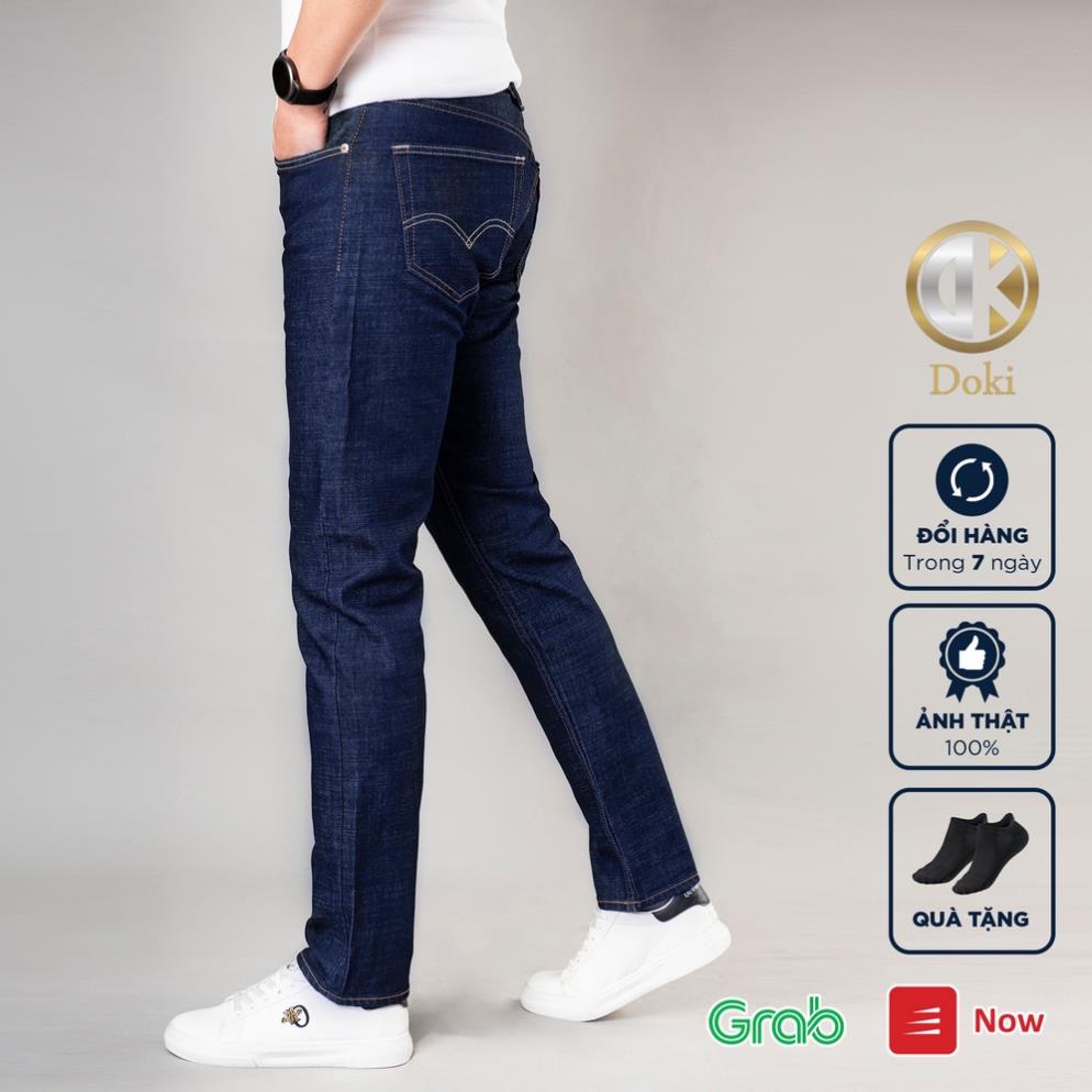 Quần Jean Nam Màu Xanh Tím Than XN-13, Quần bò nam dáng ôm, chất vải co giãn thoải mái - Doki Store 🥇