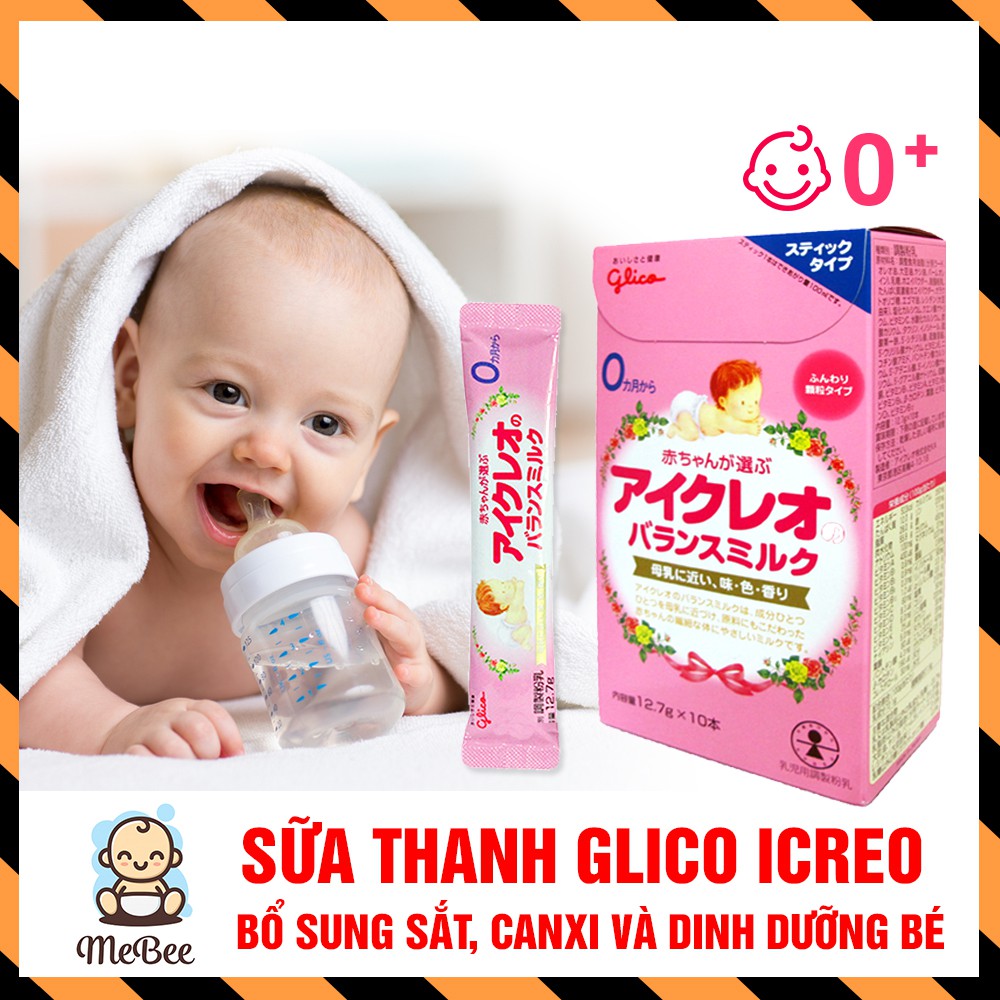 Sữa Nhật Bản Glico Icreo Dạng Thanh Số 0 Cho Bé Từ 0 Đến 12 Tháng Tuổi - Hộp 10 thanh - Date T3.2020