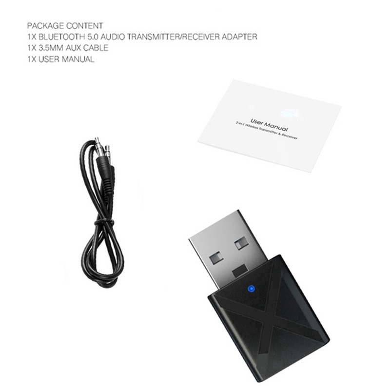 Bộ thiết bị thu phát bluetooth tín hiệu âm thanh 5.0 giắc cắm 3.5mm tiện dụng cho xe hơi/máy tính/TV/tai nghe