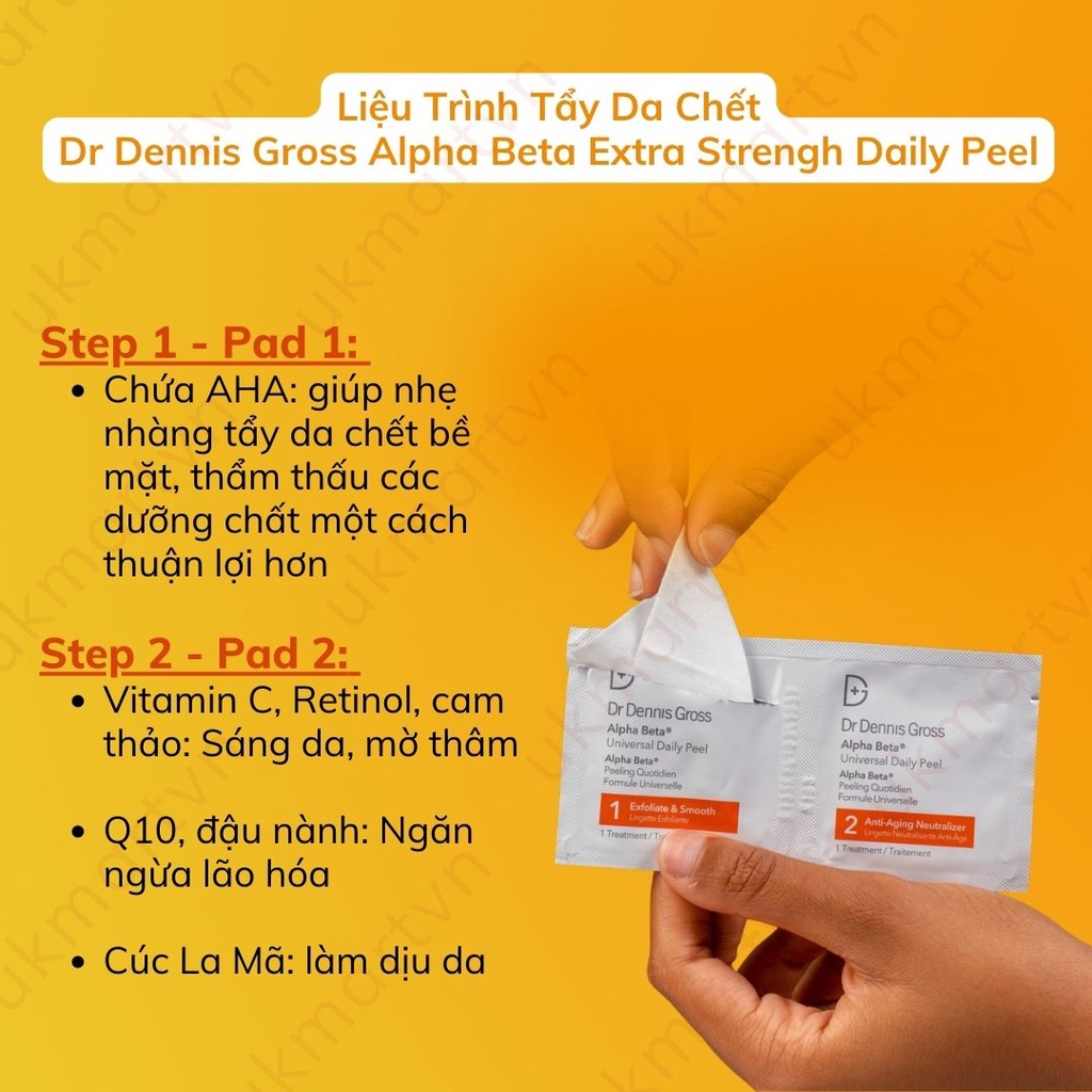 Liệu Trình Tẩy Da Chết Dr Dennis Gross Alpha Beta Extra Strengh Daily Peel