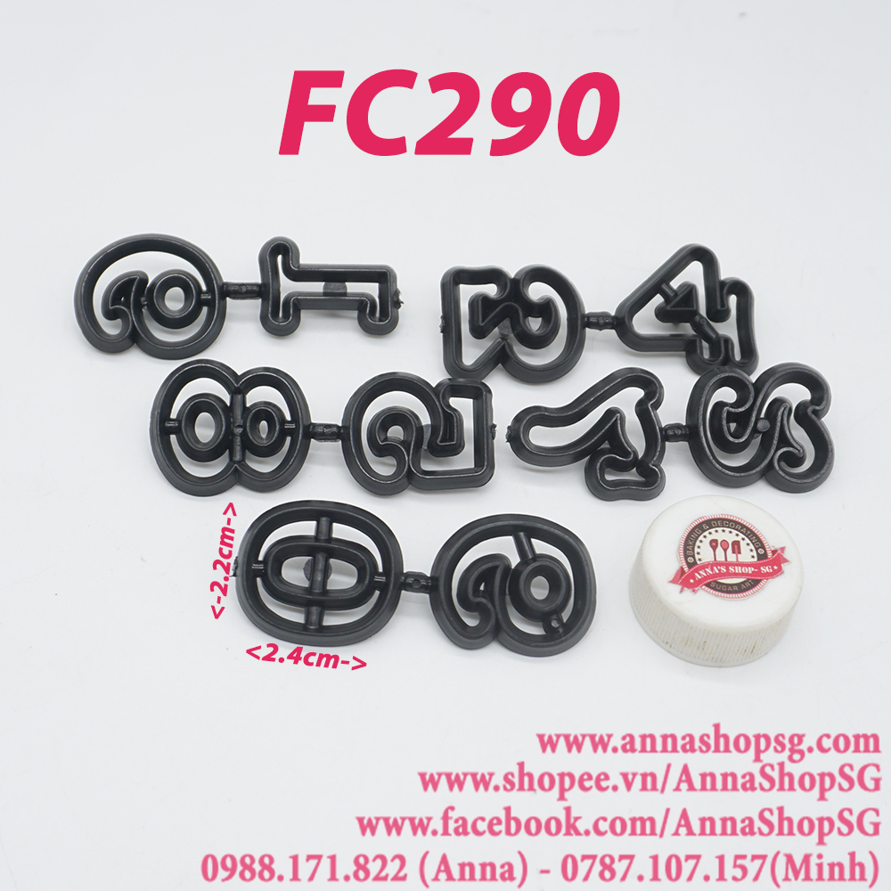 FC290 BỘ KHUÔN CẮT SỐ ĐEN 2cm