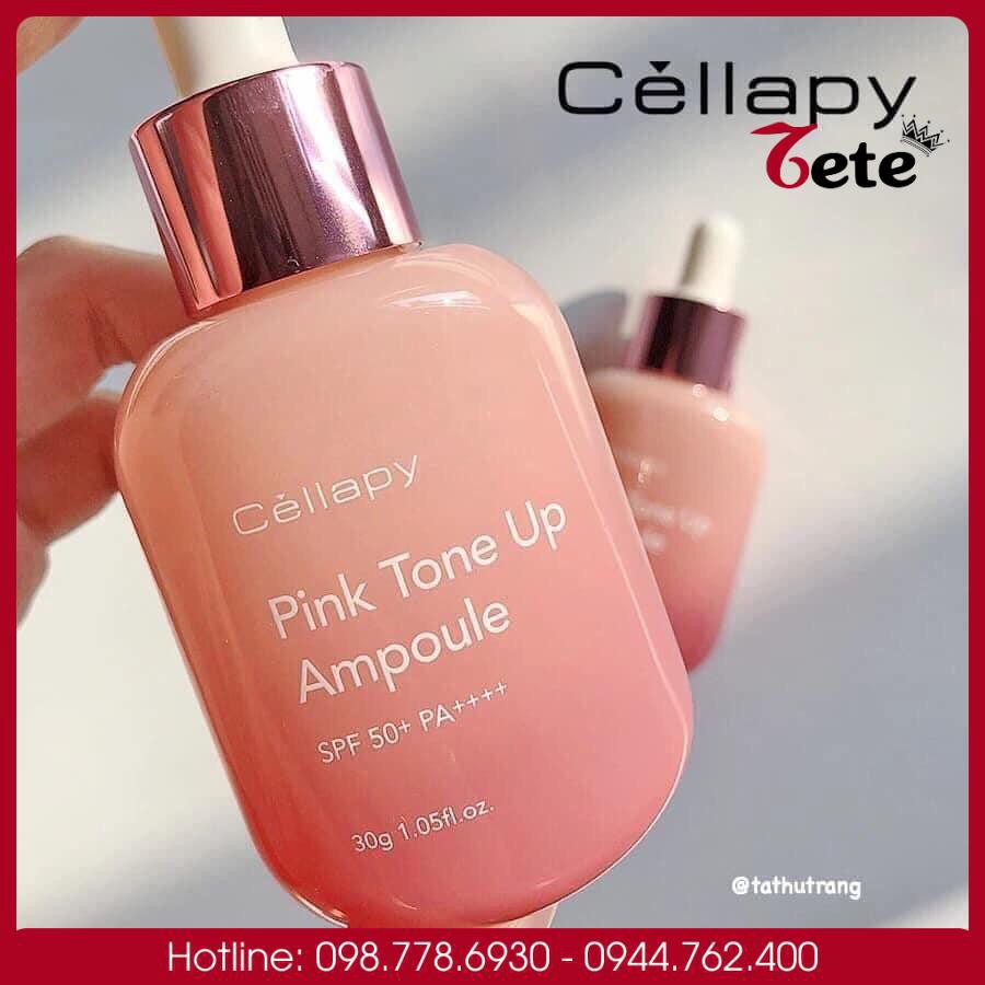 Serum Cellapy Pink Tone Up Ampoule SPF35+ PA++++, Tinh Chất Dưỡng Da Trắng Hồng Chống Nắng