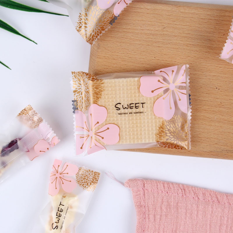 Túi Đựng Bánh Kẹo, Bao Bì Đựng Trà, Bánh Kẹo Hàn Nhiệt Họa Tiết Sweet Sakura Hoa Trà - VUA BAO BÌ