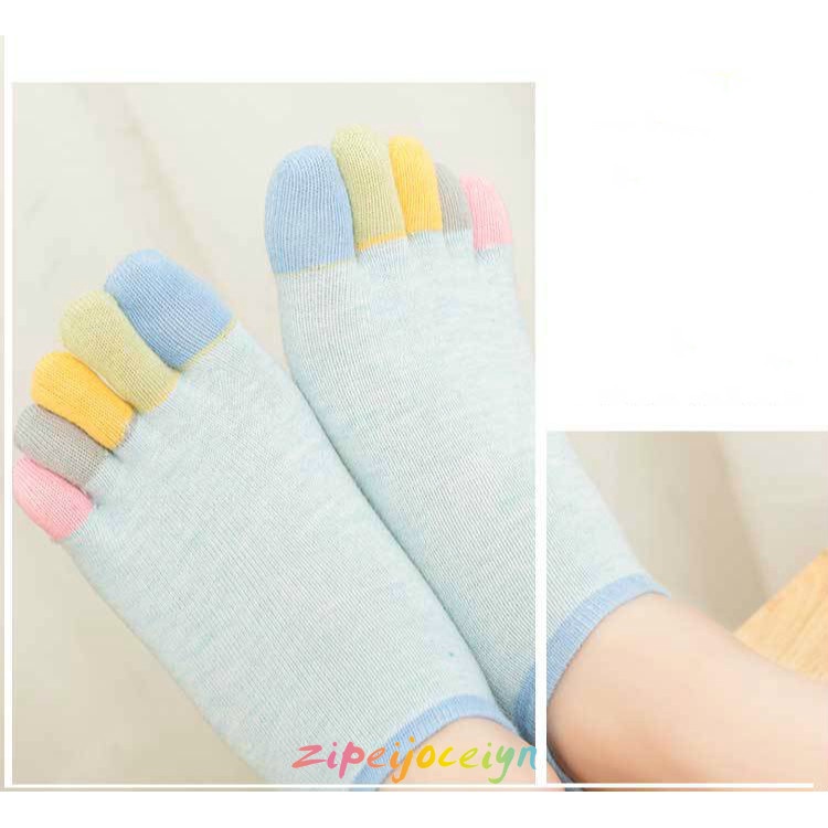 Vớ Xỏ Ngón Năm Ngón Đầy Màu Sắc Phong Cách Nhật Bản Dành Cho Nữ Với Gót Chân Thấp Thấm Hút Mồ Hôi