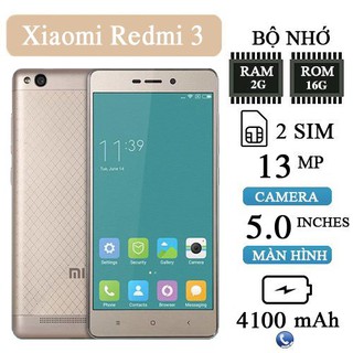Điện Thoại Xiaomi Redmi 3A 2sim ram 2/16G mới Chính Hãng, chơi PUBG/Free Fire mượt