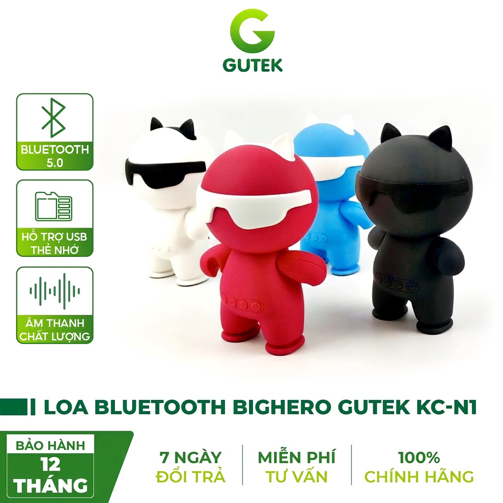 Loa Bluetooth Nghe Nhạc Mini Không Dây Hình Robot Bighero Gutek KC-N1 Âm Thanh Sống Động