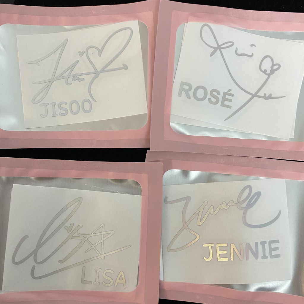 Hình dán chữ kí Blackpink JISOO ROSE LISA JENNIE