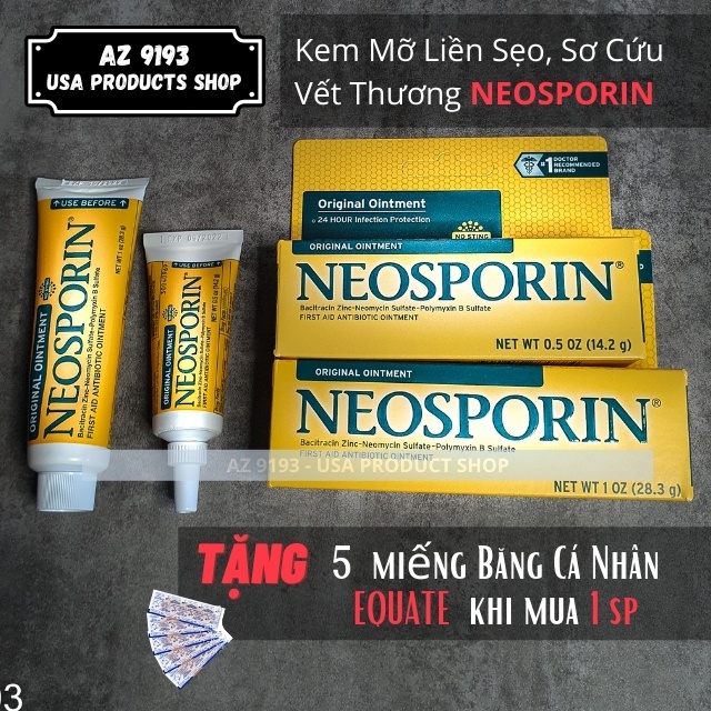 Kem Mờ Sẹo NEOSPORIN Mỹ - Giảm Đau, Giảm Sưng Rát Các Vết Thương Nhỏ, Đứt Tay, Bỏng , Vết Đốt Côn Trùng - Az 9193