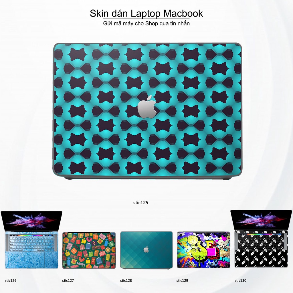 Skin dán Macbook mẫu Hoa văn sticker (đã cắt sẵn, inbox mã máy cho shop)