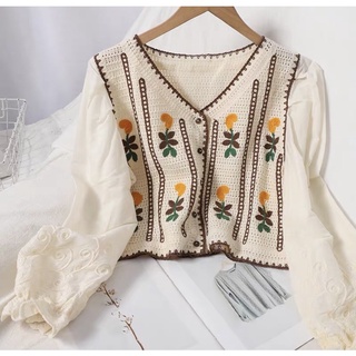 Order áo kiểu nữ phối ren phong cách Vintage